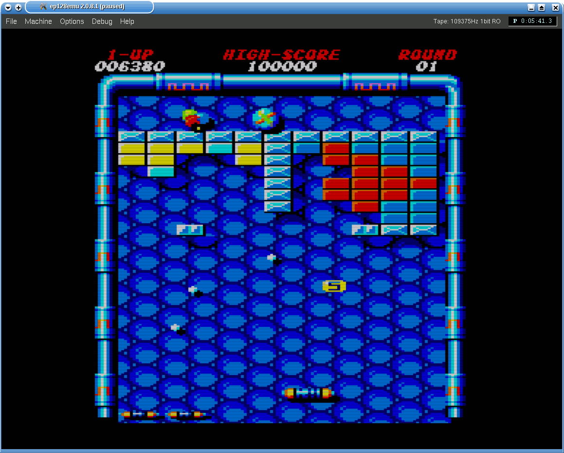 Arkanoid 2 (CPC) running in ep128emu