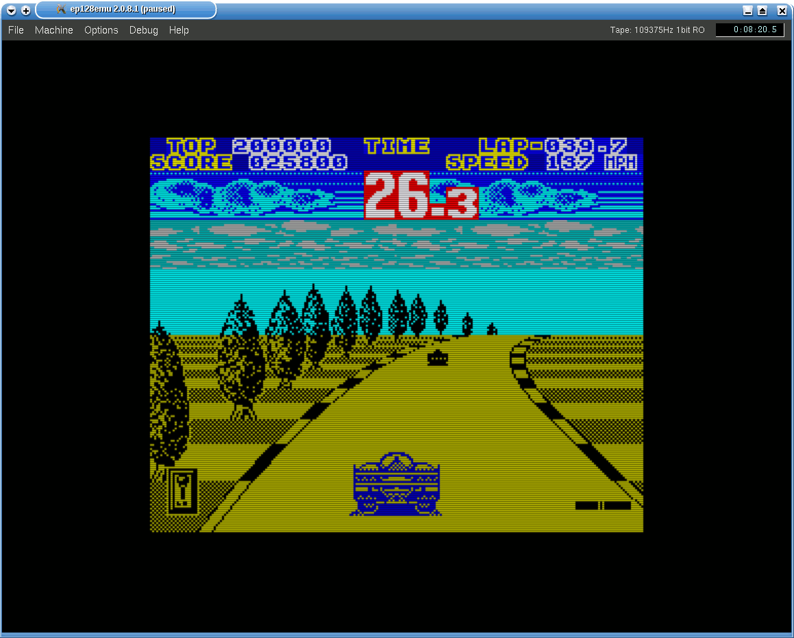 WEC Le Mans (Spectrum 128) running in ep128emu